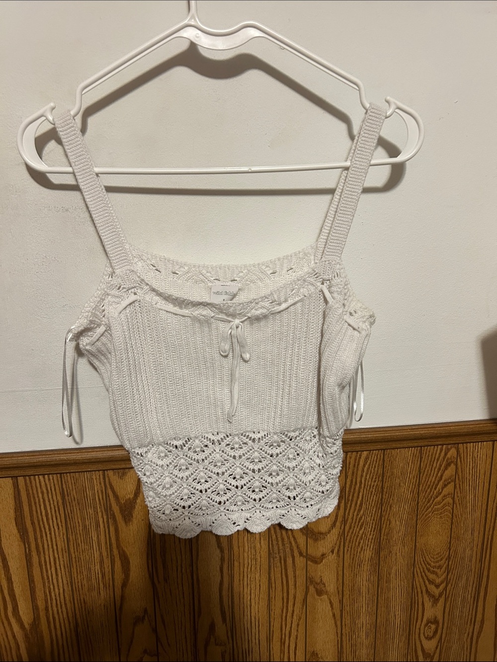 wild fable White Crochet-Hem Knit Tank